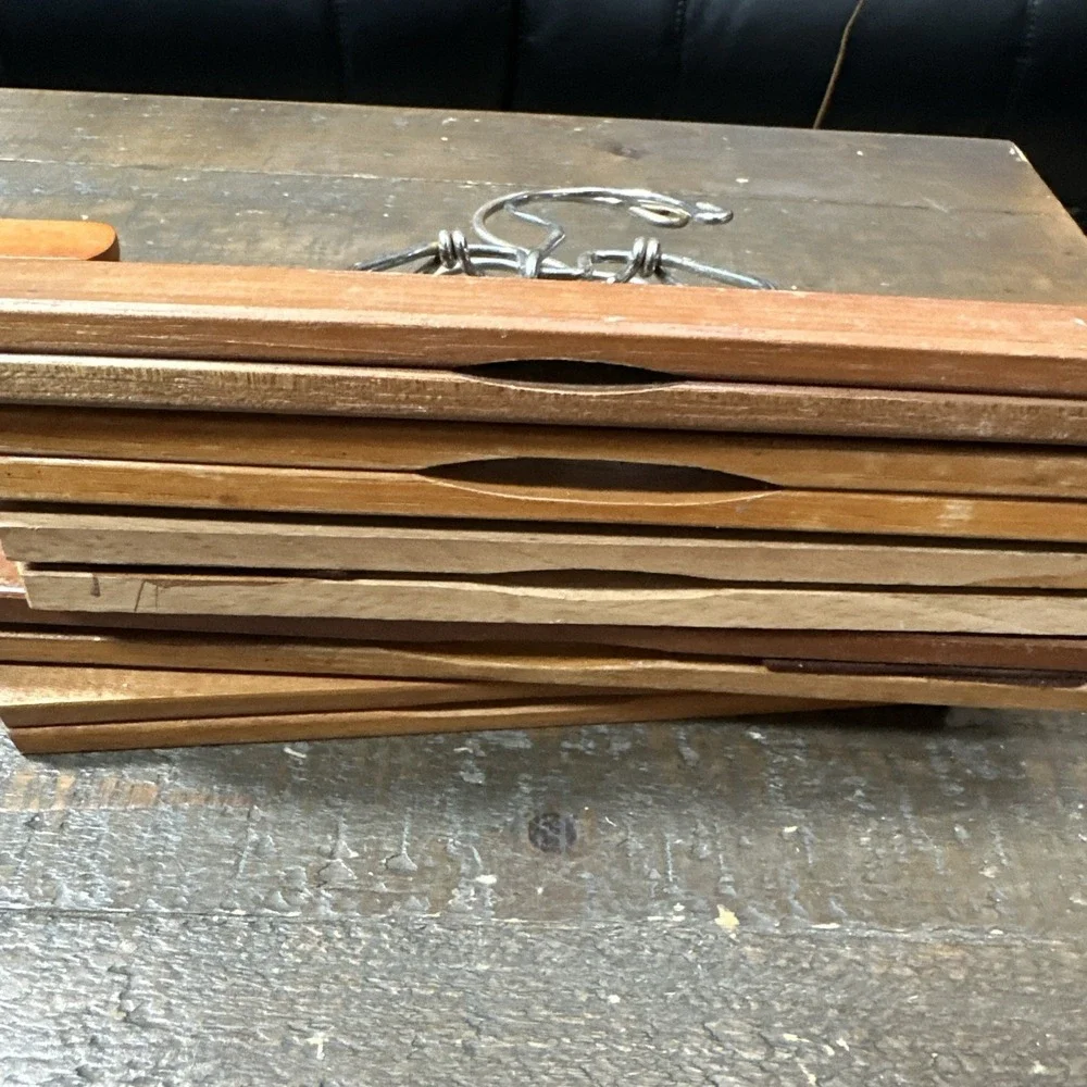 Vintage Wooden Clamp Hangers Lot 8 Pants Skirt Trouser Clip Montrose USA